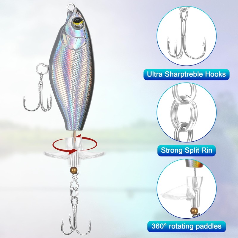 Huiguli 5 Stück Hecht Köder Set, Kunstköder Wobbler Swimbait lebensecht