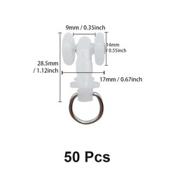 XINGSUI 40pcs Curtain Track Roller Universal Wheel with Two Wheels Slider Silent Sliding Glider Steering Roller for Rails (Product dimensions are based on pictures)