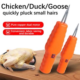 WIizyzfhy Handheld Electric Quick Chicken Plucker, Electric Poultry Feather Plucking Device， Portable Rechargeable Waterproof Feather Puller for Chickens, Ducks, Geese, and Turkeys (Orange)