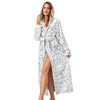 RONGTAI Womens Robes Plush Fleece Hooded Bathrobe Thick Nightgown with