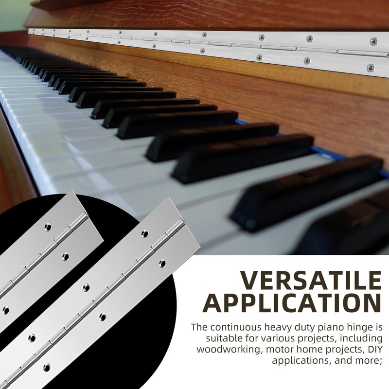 Gisafai 48 Inch 2 Pack Continuous Piano Hinges, Heavy Duty