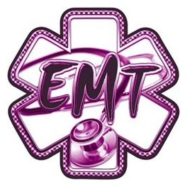 Purple EMT Stethoscope Star of Life Decal - 24" h - REFLECTIVE