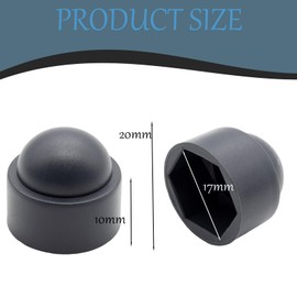 Pack of 25 Hexagonal Protective Caps M10, Spanner Size 17, Cover Caps for Screws, Cap Nuts, Protective Cap Screw, Black, Nuts Cover Caps Hex Screws Screw Cap Cover End Cap