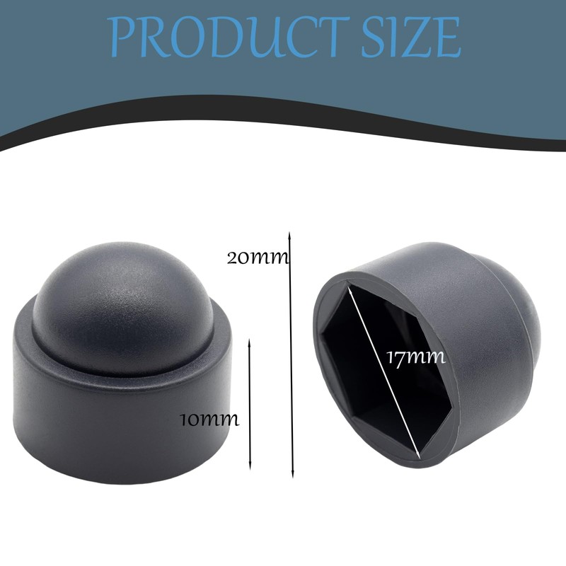 Pack of 25 Hexagonal Protective Caps M10, Spanner Size 17,