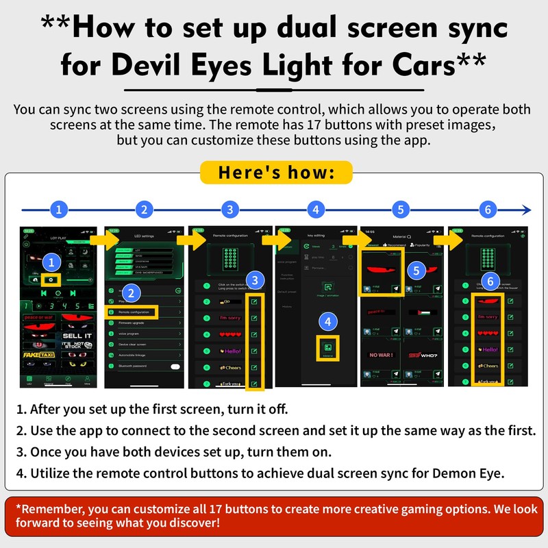 LED Lights for Car 2PCS - 23.6" 4.73" Devil's Eye