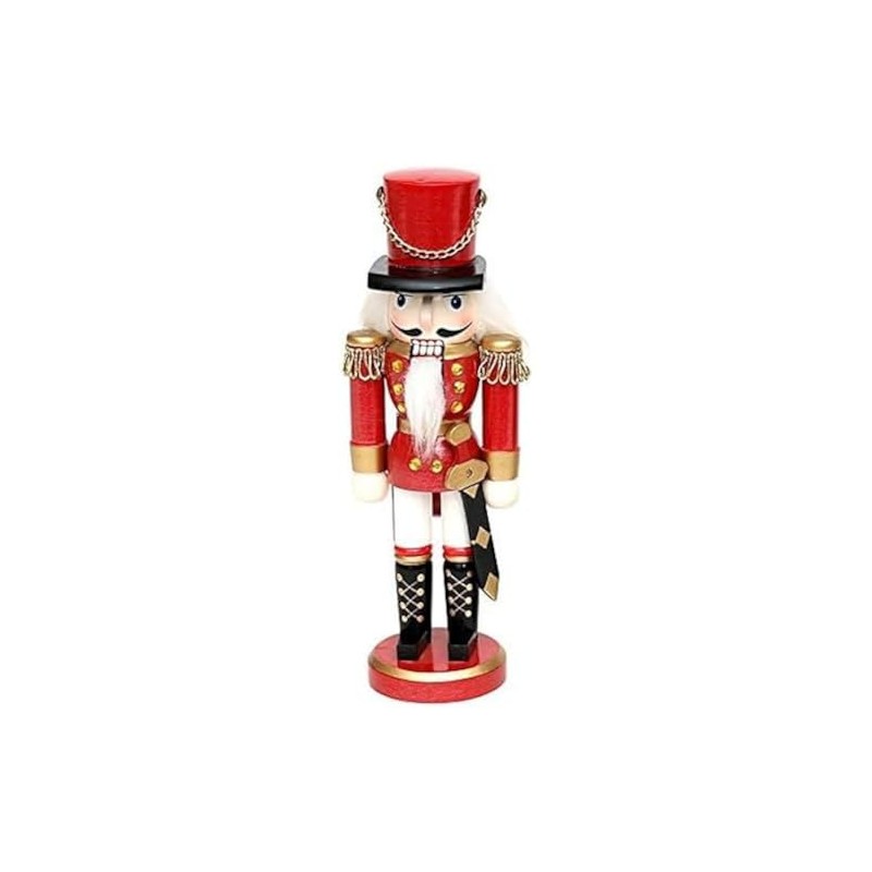 Dekohelden24 Beautiful nutcracker soldier in red, classic, approx. 35 cm,