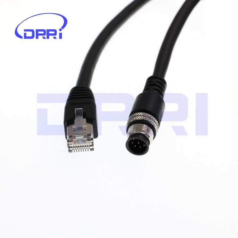 DRRI Cable blindado M12 de 8 Pines Macho a RJ45