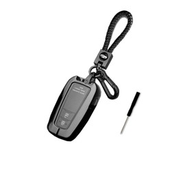 [Temiry] Toyota Key Case Smart Key Cover for Toyota Camry C-HR Corolla RAV4 Smart Key Holder, TPU Material - Black