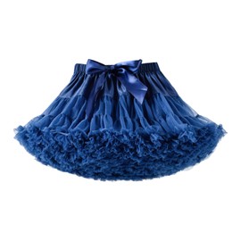 Alunsito Infant Baby Girl's Fluffy Tutu Skirt Toddler Tulle Birthday Party Tiered Princess Tutu Pettiskirt, Dark Blue, 6-12 Months