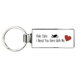 Maisie Moo Gifts Limited Ride Safe I Need You Here With Me Motorbike Motorcycle Metal Keyring (Brushed Silver)