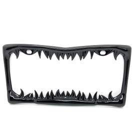 Shark Tooth License Plate Frame (Black Painted Metal)