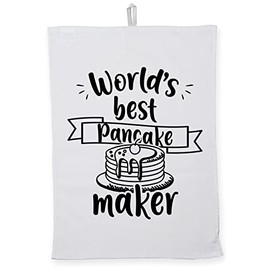 Hippowarehouse world's best pancake maker Tea Towel Eco Printed Dish Cloth Kitchen accessory 50cmx70cm 100% Cotton