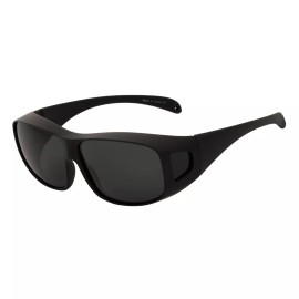Unbranded Polarized Fit Overs Polarized Sunglasses Matte Black Frame Smoke Polarized Lens