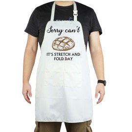 CENWA It's Stretch and Fold Day Funny Bread Baker Kitchen Aprons Bread Baking Gift for Baking Lover (Fold Day apron CA)