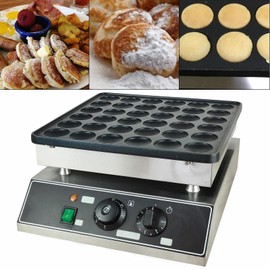 Nonstick Stainless Steel Baker Maker, 36 Holes Commercial Electric Poffertjes Baker Maker Mini Dutch Pancake Machine for Restaurants, Cafes Shops