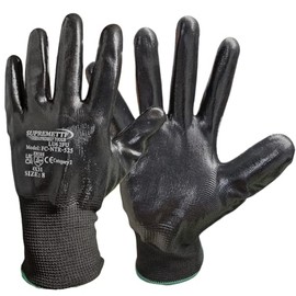 SUPREMETTF SUPREMELY TOUGH 12 Pairs Oil Resistant Full NBR Coated Work Gloves Both Side Nitrile Coating Nylon Safety Grip (XL (Size 10))