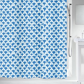 Spirella 10.19265 Bluewave Blue Textile Shower Curtain – Fabric Shower Curtain, 180 x 200 cm Blue