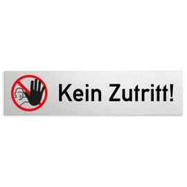 Kinekt3d Leitsysteme Sign, door sign, 160 x 40 x 1.5 mm, anodised aluminium material, surface in polished stainless steel look, 100% made in Germany (no access)