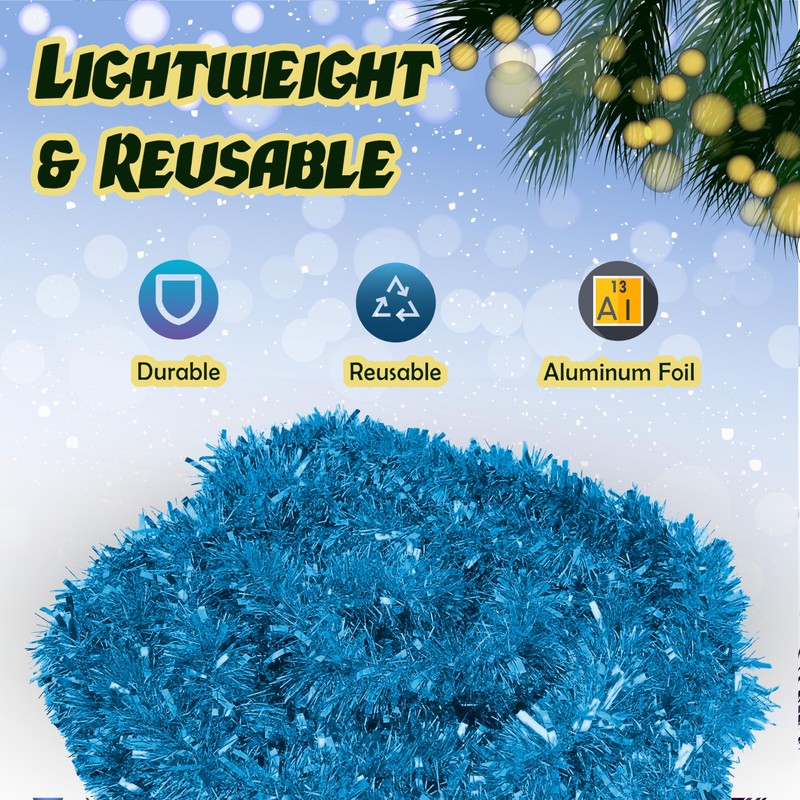 Ice Blue Christmas Garland 2M - Thick and Thin Xmas