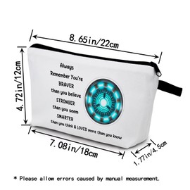 YULUENZE Iron Makeup Bag Iron Fans Organizer Bag You Are Stronger Smarter Than You Think Toiletry Zipper Pouch Iron Cosmetic Bag Inspirational Present for Movie Fans Women