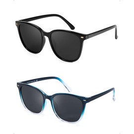 FIMILU 2 Packs Sunglasses for Women Polarized UV400 Protection Lens Big Frame Fashion Glasses Trendy Stylish Shade