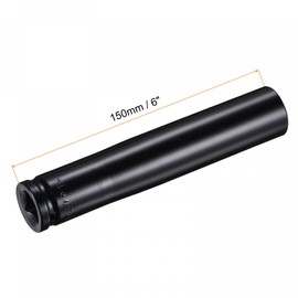 sourcing map 1/2" Drive by 21mm Deep Impact Socket, Heat-Treated CR-V Steel 6" Length, 6-Point Metric Sizes