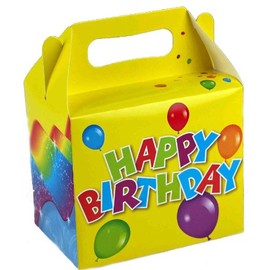 Set Of 10 Happy Birthday Party Boxes / Loot Bag Or Lunch Food Box