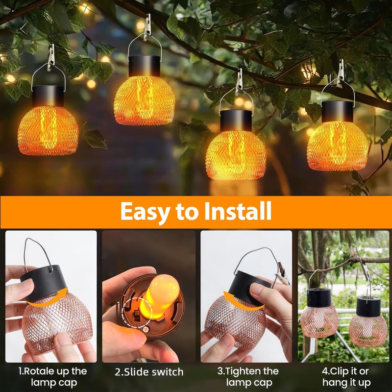 Viitech Pack of 4 Solar Lights Garden Outdoor, IP65 Waterproof