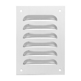 PATIKIL 4 x 6 Inch Aluminum Vent Cover, Screen Air Grille Ventilation Cover HVAC Louvered Grill for Home Kitchen Fireplace Bathroom Wall Ceiling, Silver Tone Color