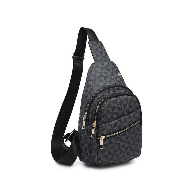 Fashion World Monogram Sling Backpack - COLOR: TAUPE, SIZE: one
