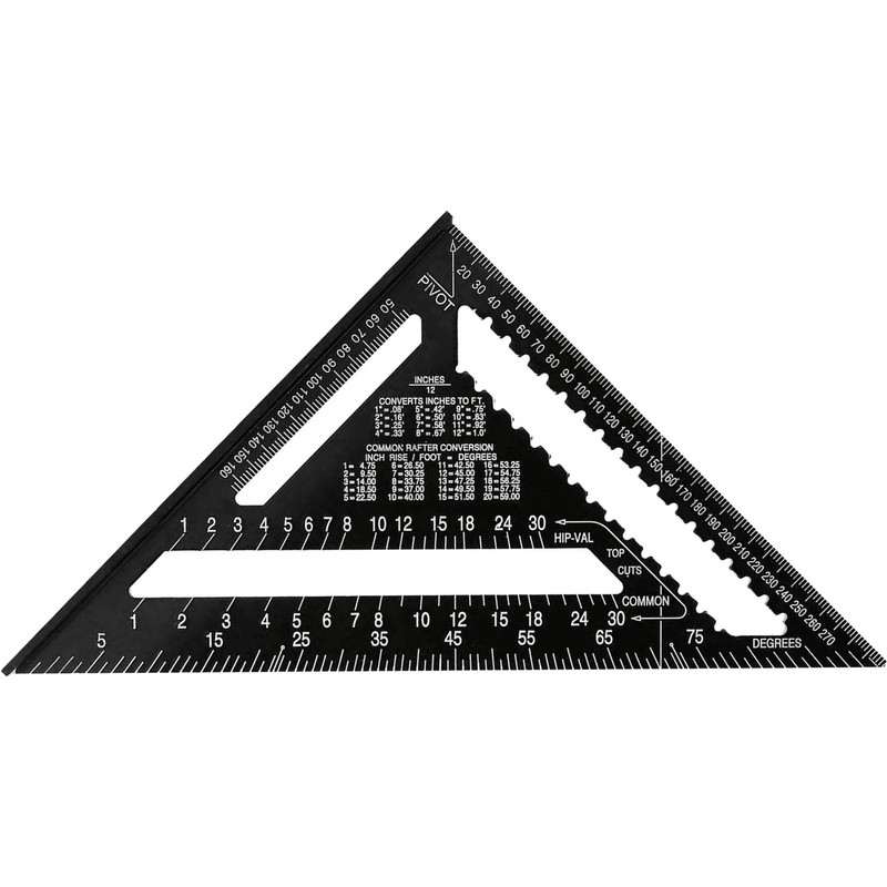 Dapetz ® 12 Inch Aluminum Alloy Triangle Ruler Square Protractor