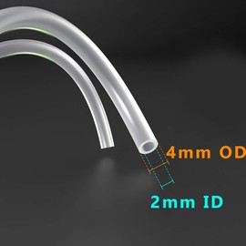 Feelers Silicone Tubing, Food Grade Pure Siliconce Hose 2mm ID 4mm OD 10ft, High Temperature Resistant Flexible Hose for Water Air Pump, Aquarium, Home Brewing, Kitchen