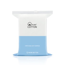 200Pcs Stretchable Cosmetic Cotton Pads Soft Thin Square Cotton Pads with Hole Makeup Remover Cotton Pads Moisturizing Facial Makeup Pads for Wet Compress Face Toner