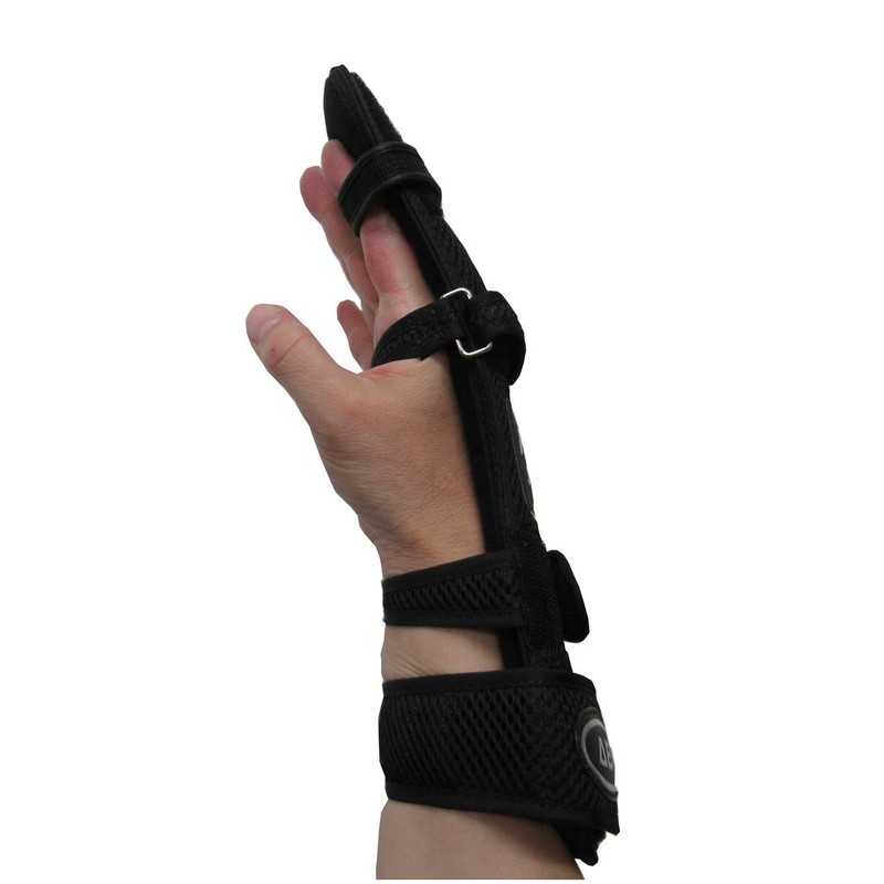 ABS Finger Support Right Handed Bowling Resting Gloves (L, Black/Black)