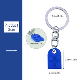Rumyve Heart Key Ring Set,Heart Brick Keychain,Couple Keyrings Keychain Matching Heart Keyring,Couple Keyrings Valentine's Day Gift for Girlfriend Boyfriend(Blue)