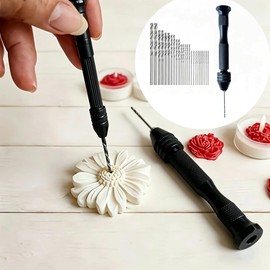 Pin Vise Hand Drill Set for Wax Candles – Manual Mini Hand Drill with 25pcs Micro Twist Drill Bits (0.5mm–3.0mm), Precision Jewelry Making Tool for Resin, Wood, Plastic, Beads, Miniature Model DIY