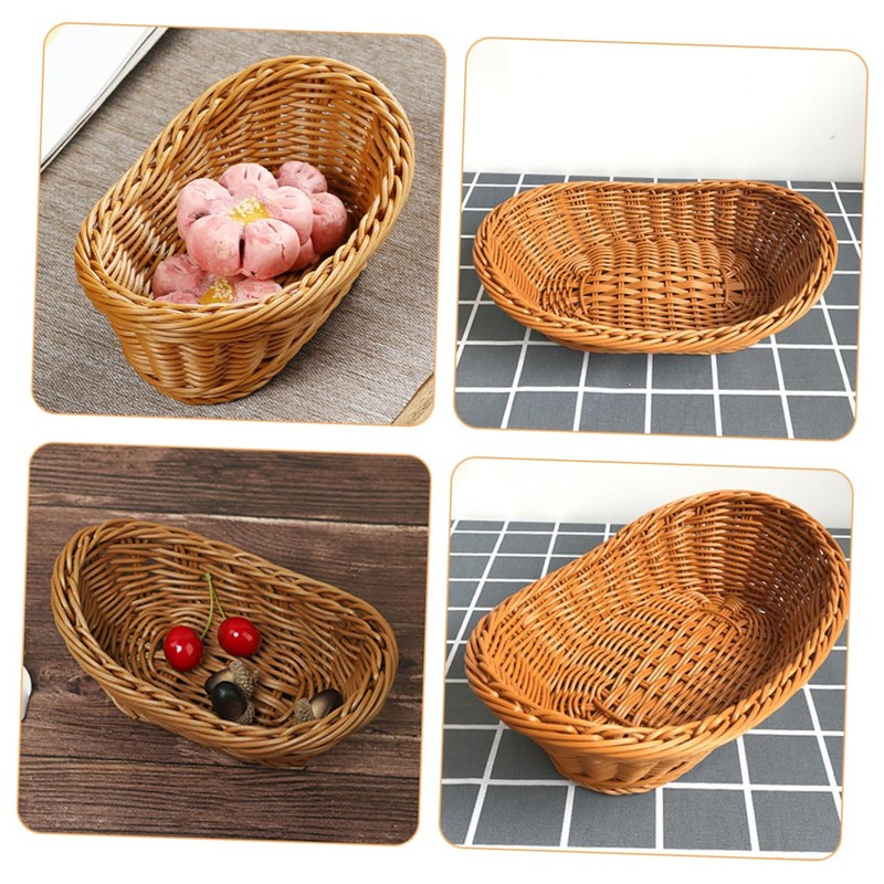 Ciieeo 1Pc Mini Decorative Basket Handmade Weaving Props for Easter