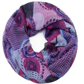 Glamexx24 Women's Loop Scarf, Basic Tube Scarf, Neckerchief, Lightweight Round Scarf, Neckerchiefs, Multicoloured, Purple/light blue