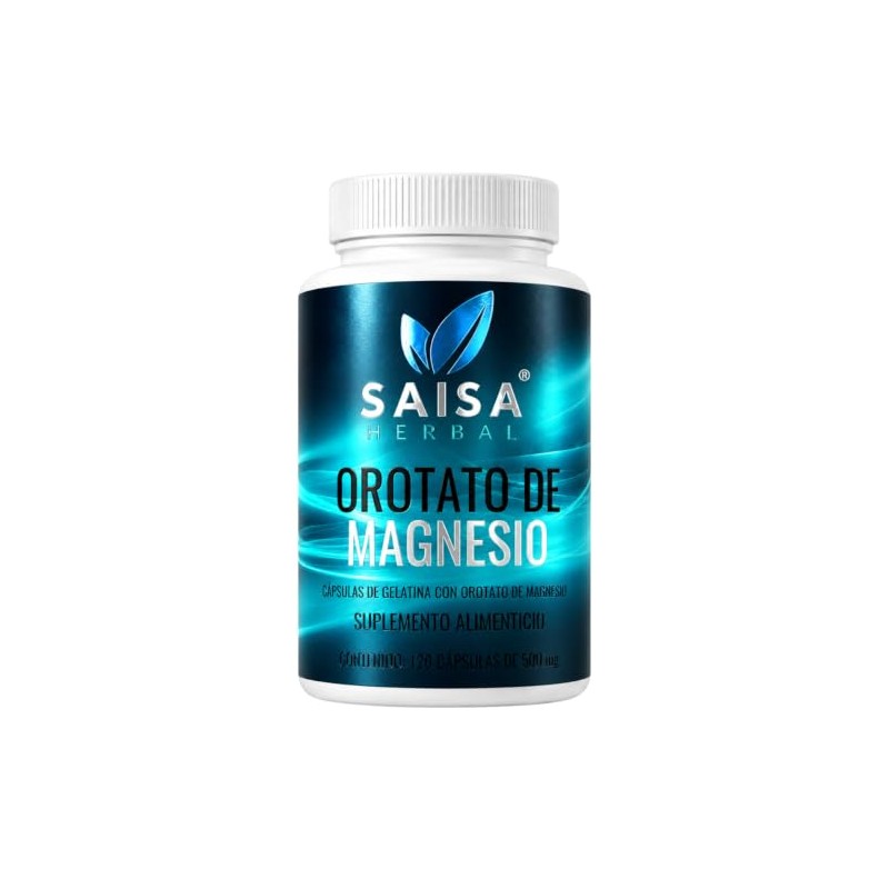 SAISA HERBAL Orotato de Magnesio 100% Puro, 120 Cápsulas |