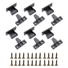 Guifeng - 6 pares de conectores de plástico negro de 48 mm de liberación rápida para panel de muebles, soporte de conexión con tornillos, adecuado para espárragos, revestimiento de pared, tabiques de