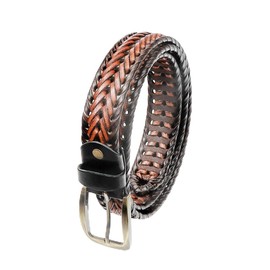 Artizanni Men's Belts, Leather Woven Braided Belts for Gift, Mens Casual Golf, Pants Polo Matching Jeans (Tan, 34)