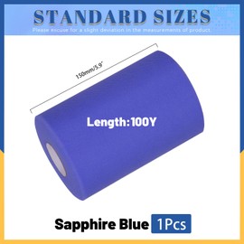 Glarks 1Roll 15CM x 91.44M Royal Blue Tulle Fabric Roll, Tulle Organza Fabric Spool for DIY Tutu Skirt Baby Shower Decor Wedding Backdrop Crafts Birthday Party Supplies