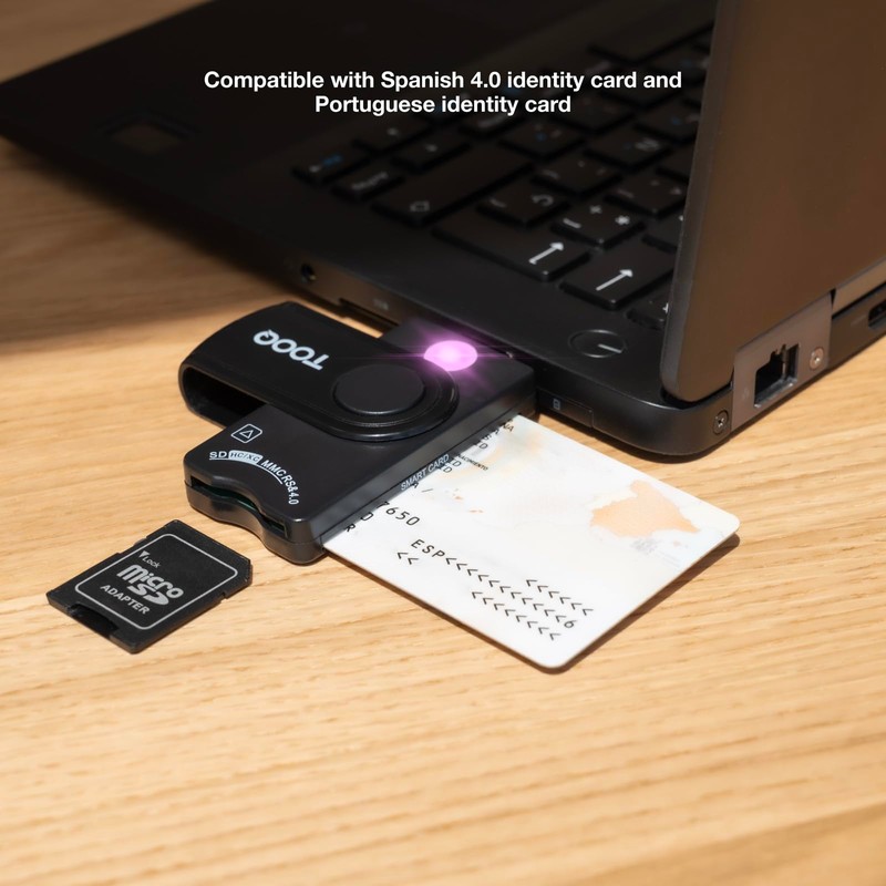 TOOQ TQR-3012B Smart Card Reader Electronic DNI SIM SD SF