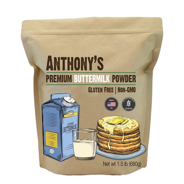 Anthony's Premium Buttermilk Powder, 1.5 lb, Gluten Free, Non GMO, Made in USA, Keto Friendly, Hormone Free