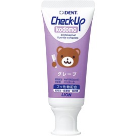 Lion Dental Material Lion Check-Up Kodomo 60g Grape Paste, Purple Tube, 2.1 oz (60 g) (x 1)