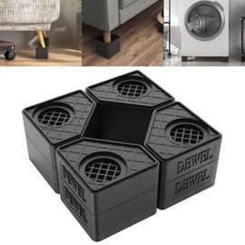SEISSO Anti Vibration Pads for Washing Machine. 4 Pack Washer and Dryer Pedestals High Hard Wearing Stackable Rubber Pads. Shock and Noise Cancelling for Washing Machine Foot Pads (Black)