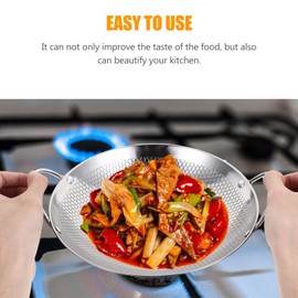 Angoily 9" Mini Wok Pre-Seasoned Cast Iron Wok Mini Wok Dishes Dual- handled Steel Wok For Stir-Fry, Soups and Pastas, Oven, Dishwasher and Microwave Safe