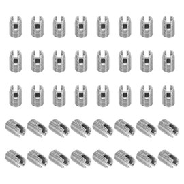 PATIKIL Selbstschneidende Gewindeeinsätze, 40 Stück M4 x M6,5 x 10mm 303 Edelstahl Gewindeadapter Reduzierer Schlitzschraube Reparatur Einsätze Muttern Hülse