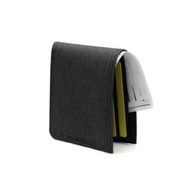 AfitLulu Men's Canvas Wallet with Multi Slot and ID Window, Men's Slim Wallet, Men's Ultra Thin Wallet for Cards, Photos, Coin, black, Modern