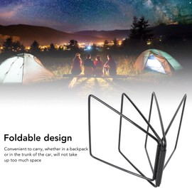 Folding Cooler Stand with Carry Bag Stainless Steel Camping Storage Box Stand Ice Box Holder Rack, for Hiking BBQ Fishing Picnic Outdoor Black